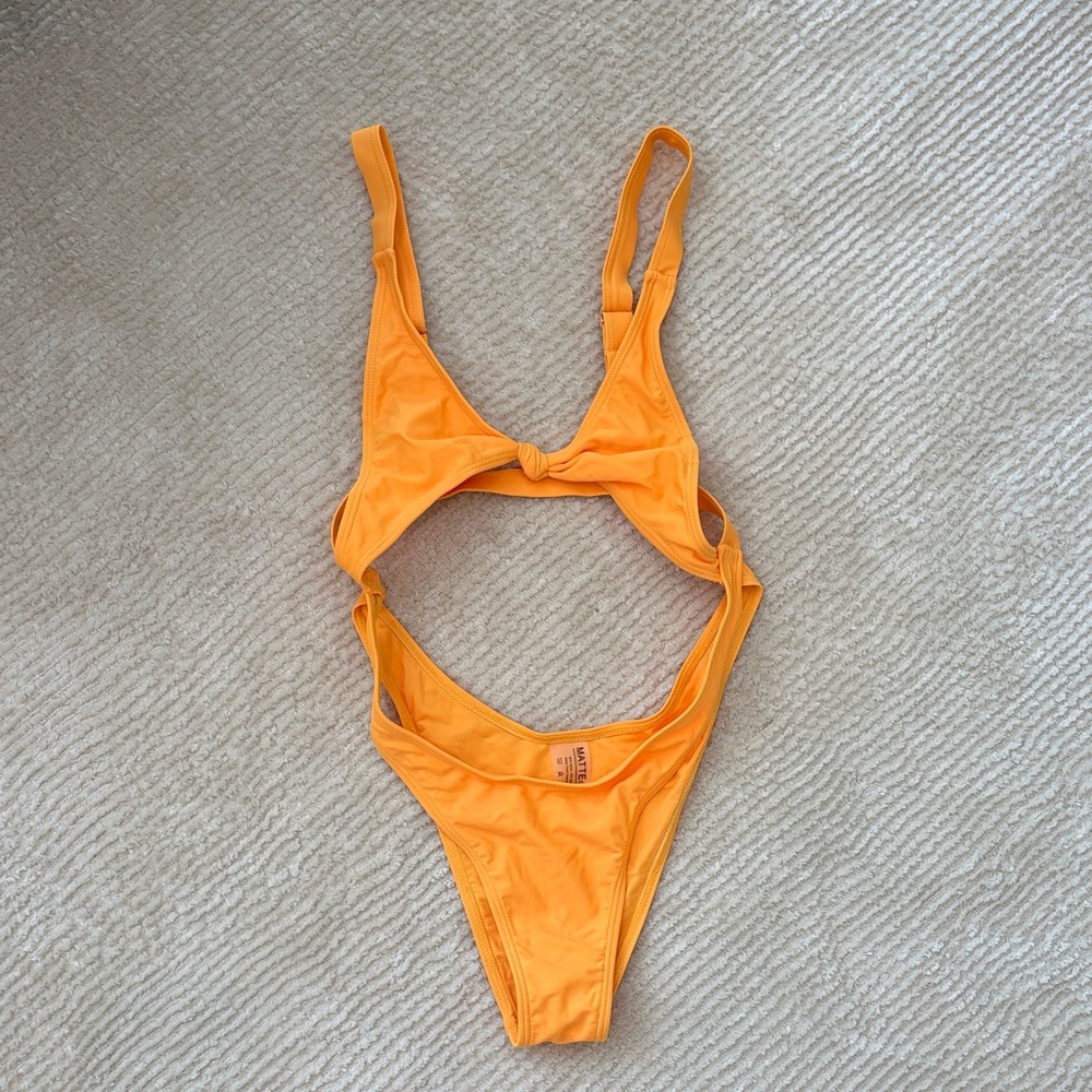 Orange Cut-Out Swimsuit
